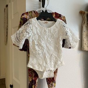Spearmintlove lace romper 3 mo